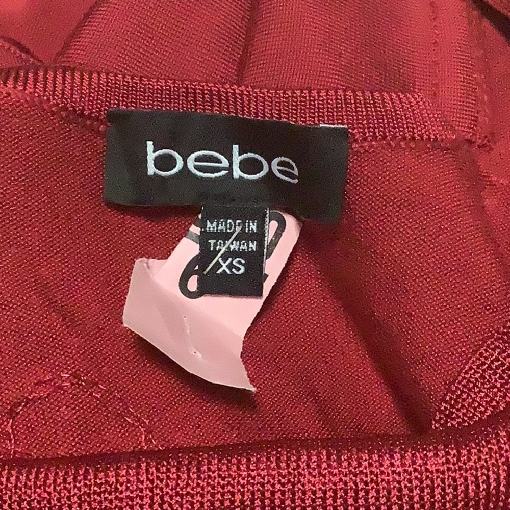 Bebe Red Ruffled Halter Sheath Dress - Picture 6 of 6